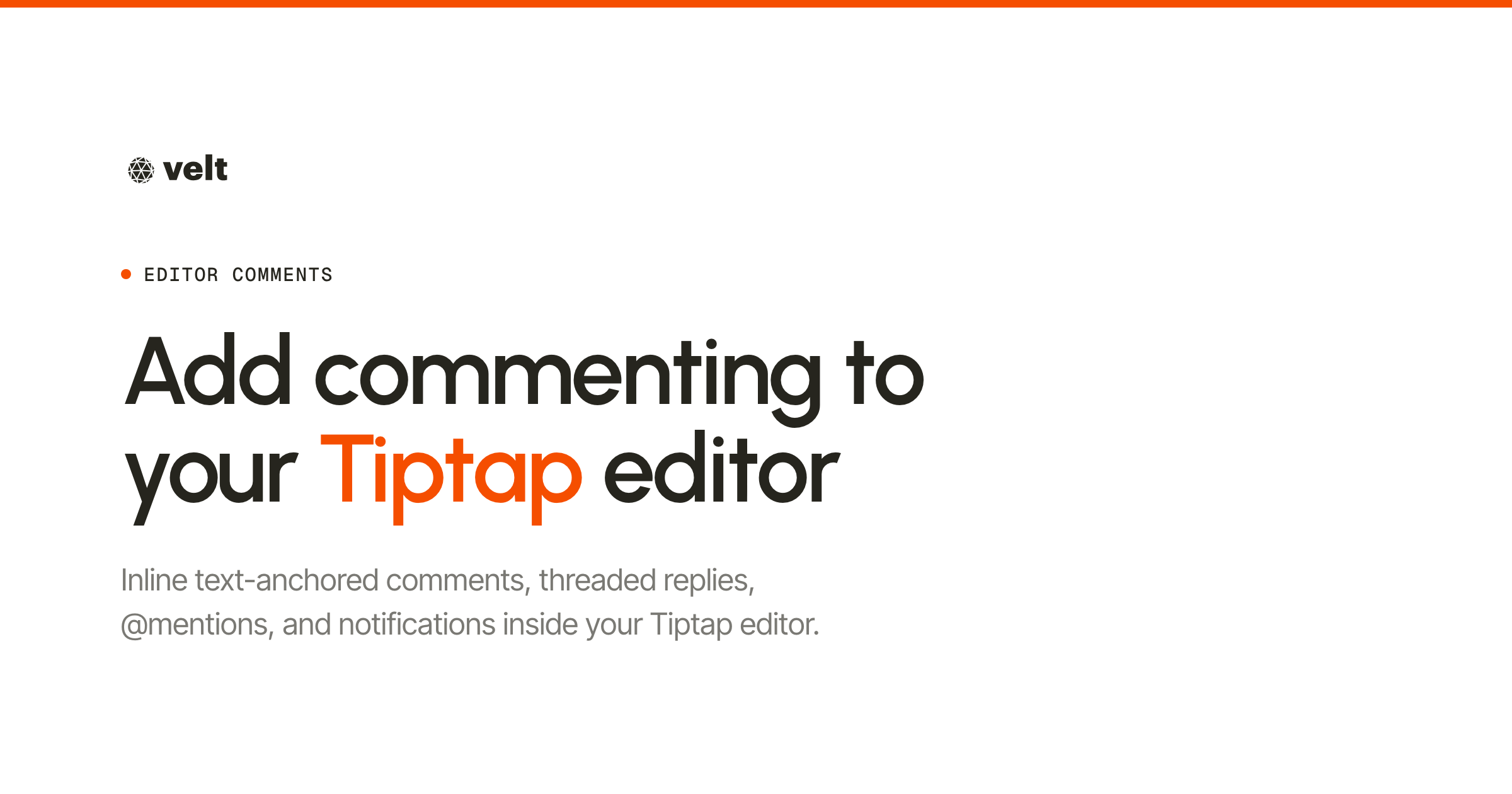 Tiptap editor comments | Velt